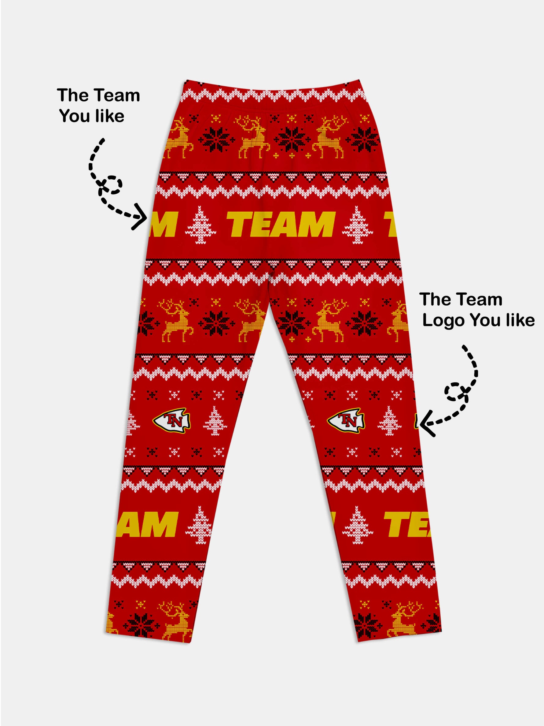 Custom American Football Team Pajama Set ¨C Game Day Red Eleven Oasis