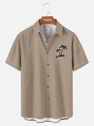 Men's Hawaiian Coconut Tree Oasis Short Sleeve Shirt ElevenOasis
