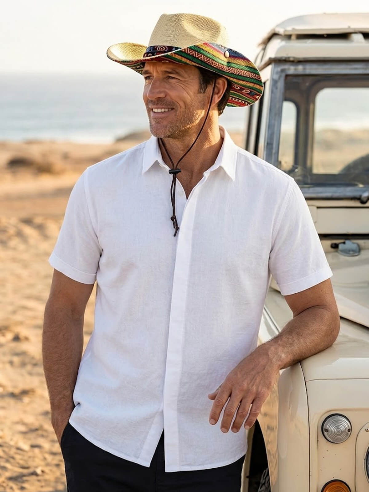 Men's Lightweight Cotton-Linen Button Shirt Eleven Oasis