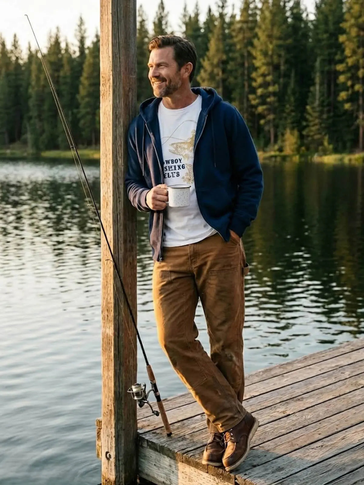 Cowboy Fishing Club Graphic Cotton T-Shirt Eleven Oasis