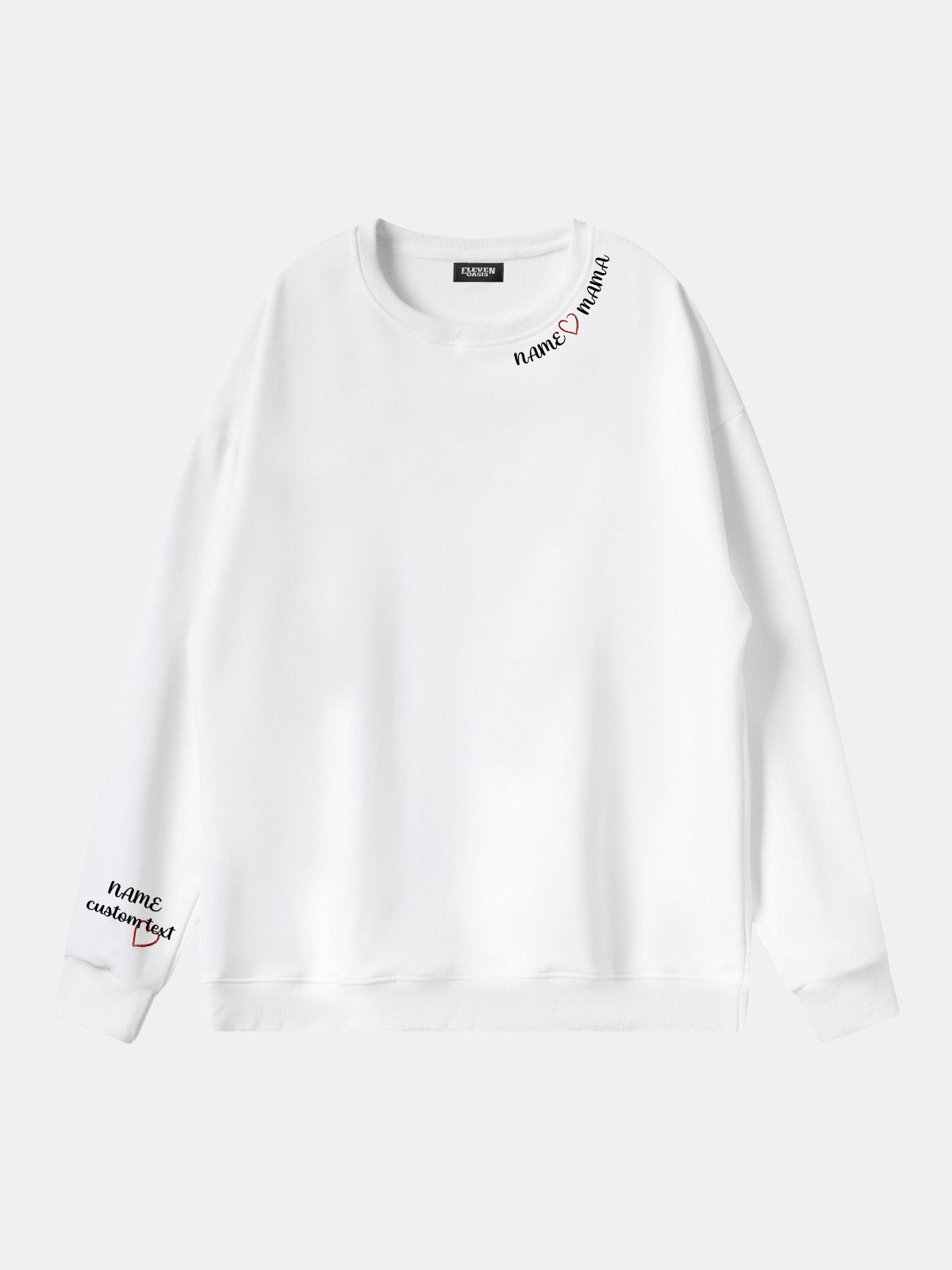 Custom Name Heart Mama Sweatshirt Eleven Oasis