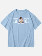 Custom Mom Illustration Cotton Short Sleeve T-Shirt Eleven Oasis