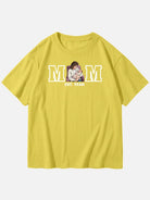 Custom Mom Illustration Cotton Short Sleeve T-Shirt Eleven Oasis