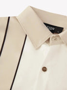 Men's Classic Striped Bowling Style Short Sleeve Shirt ElevenOasis