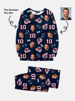 Custom Football Team & Face Pajama Set - New England Navy & Red Eleven Oasis