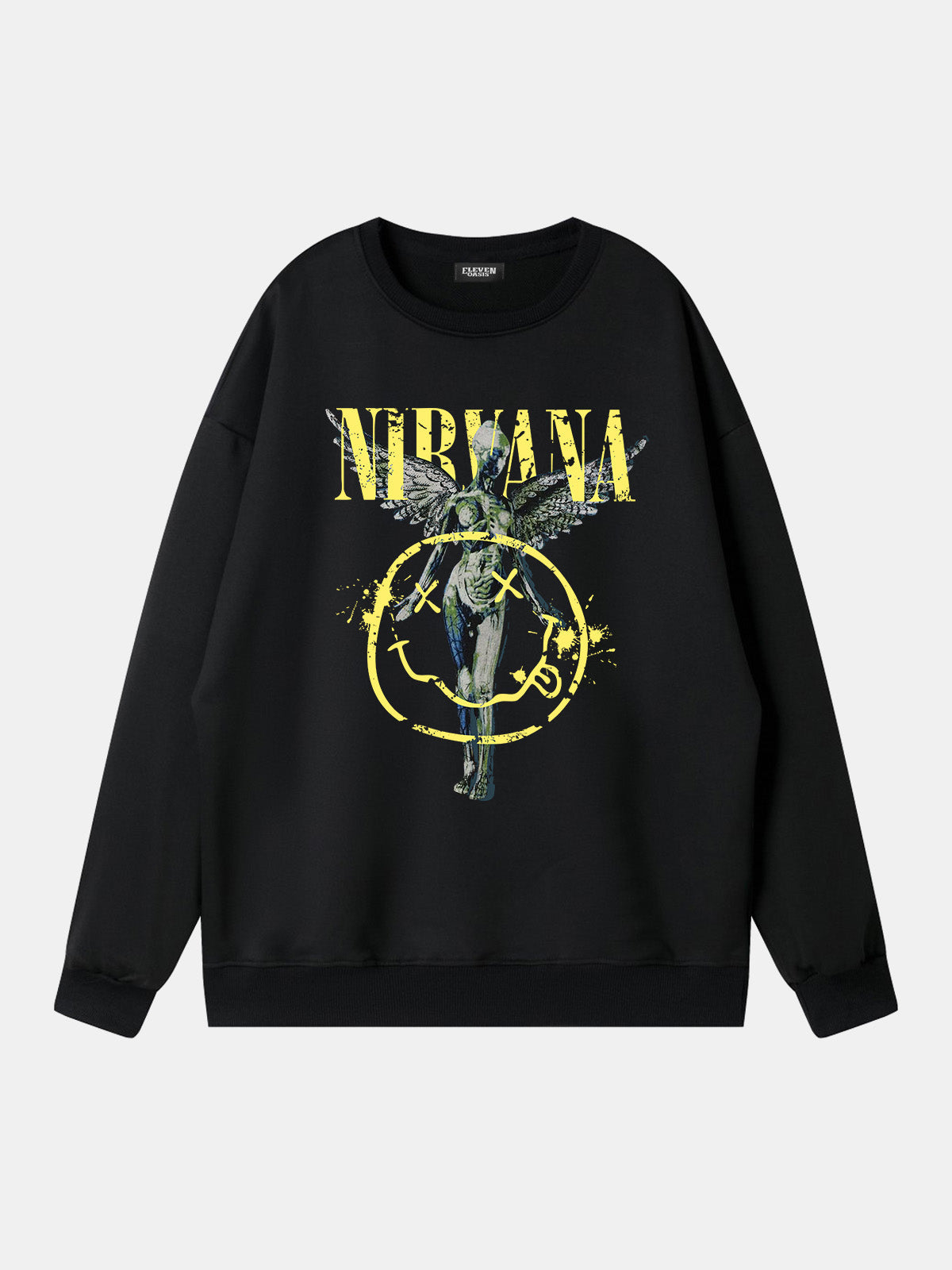 Nirvana In Utero Smiley Graphic Sweatshirt Eleven Oasis