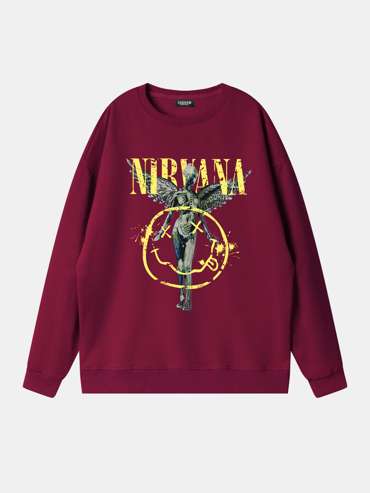 Nirvana In Utero Smiley Graphic Sweatshirt Eleven Oasis