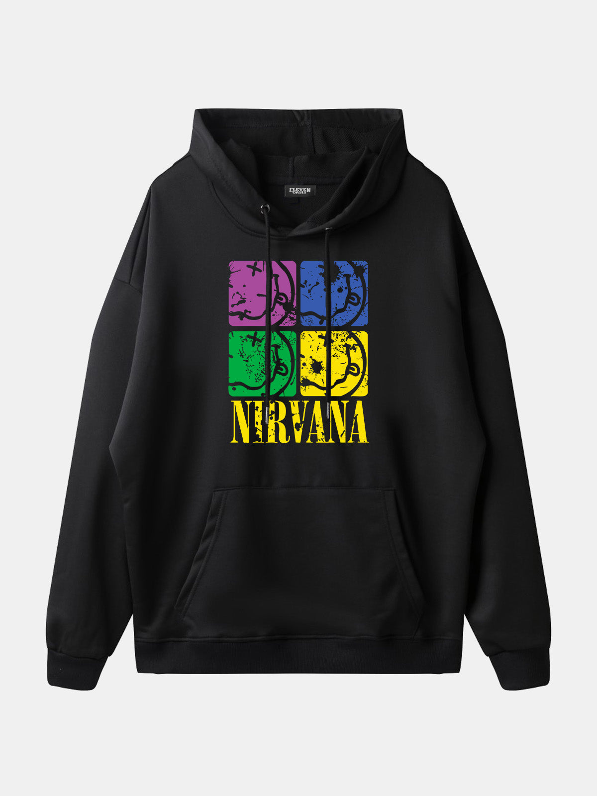 Nirvana Pop Art Smiley Logo Hoodie Eleven Oasis