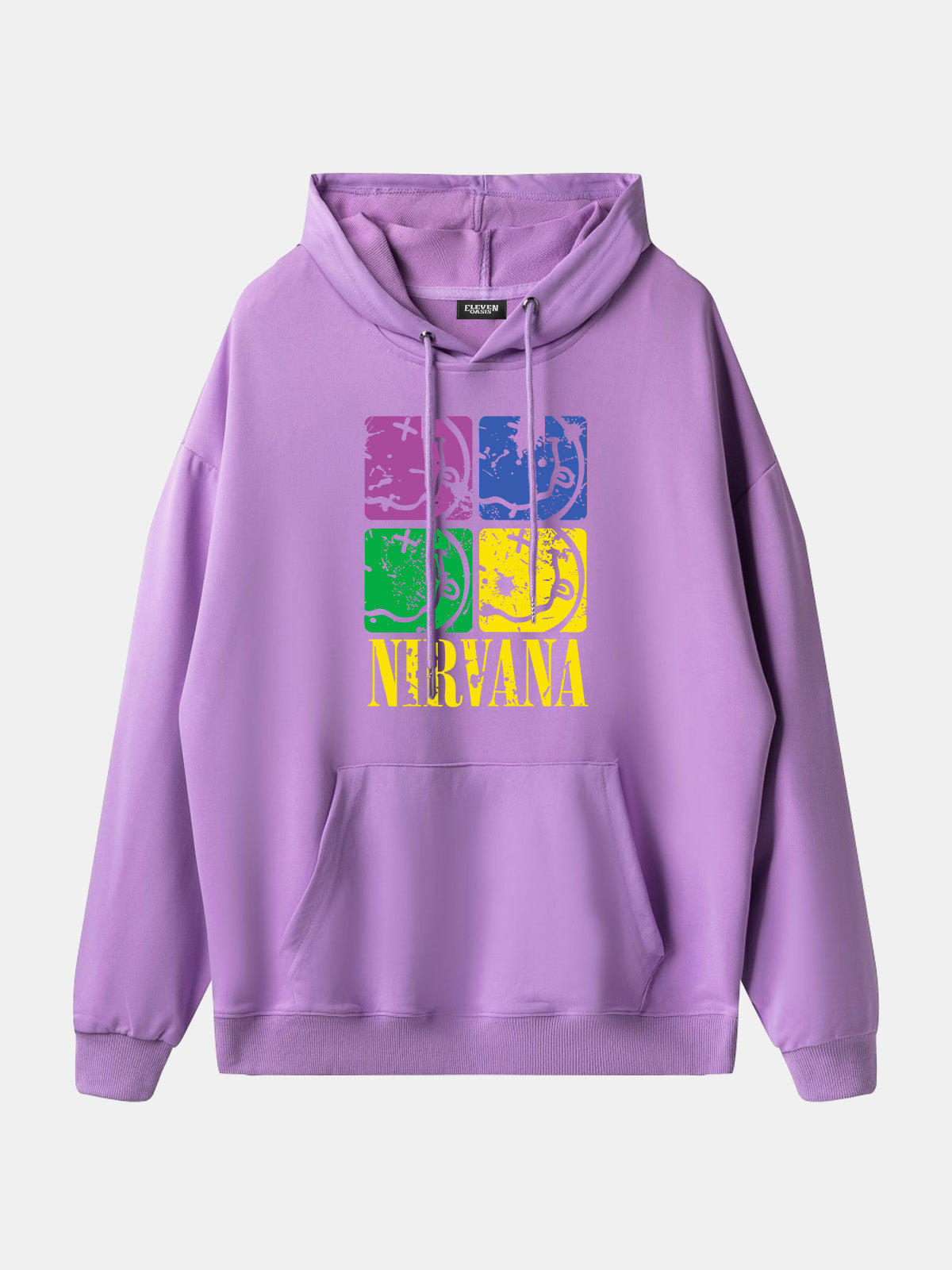 Nirvana Pop Art Smiley Logo Hoodie Eleven Oasis