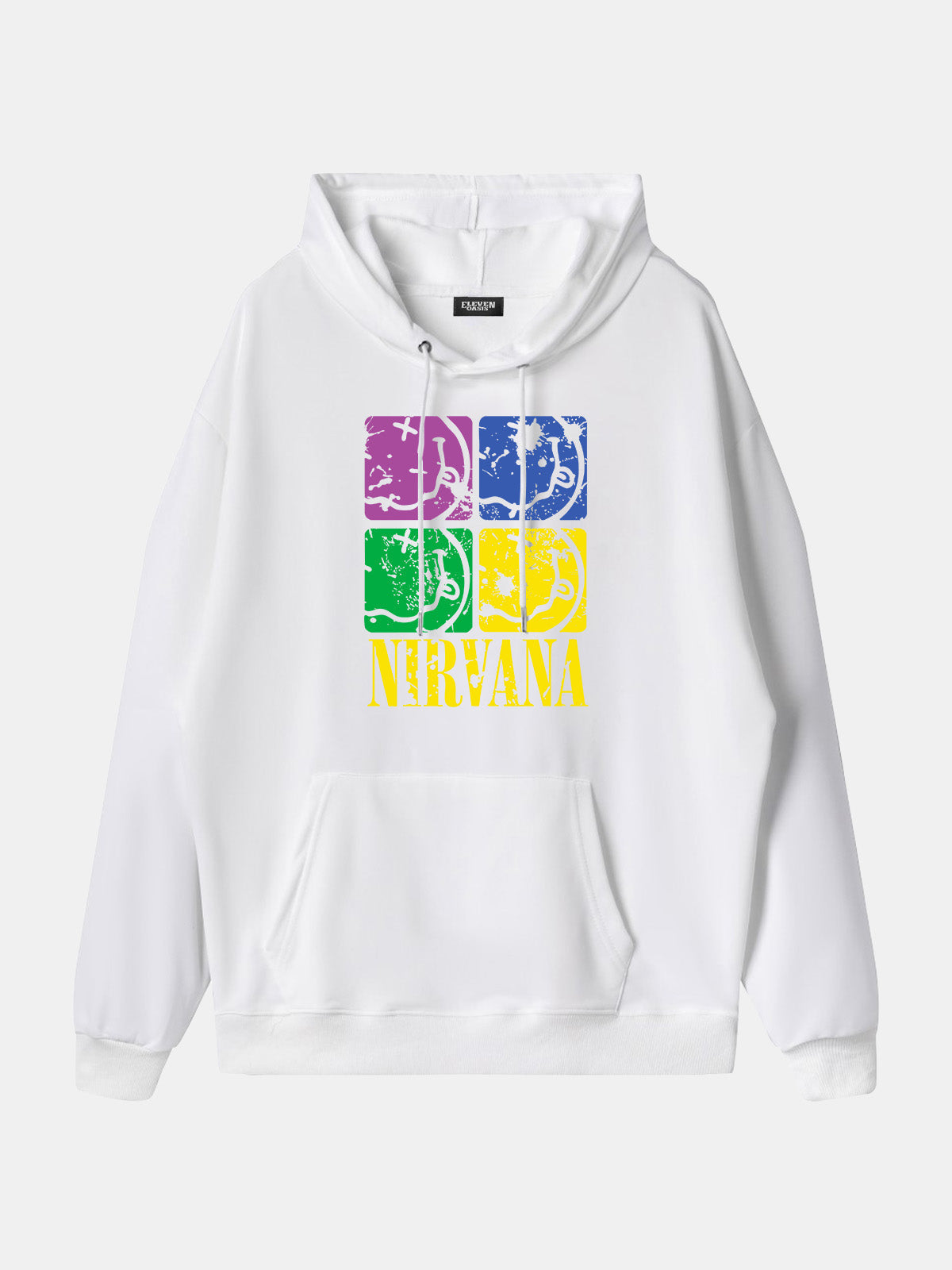Nirvana Pop Art Smiley Logo Hoodie Eleven Oasis