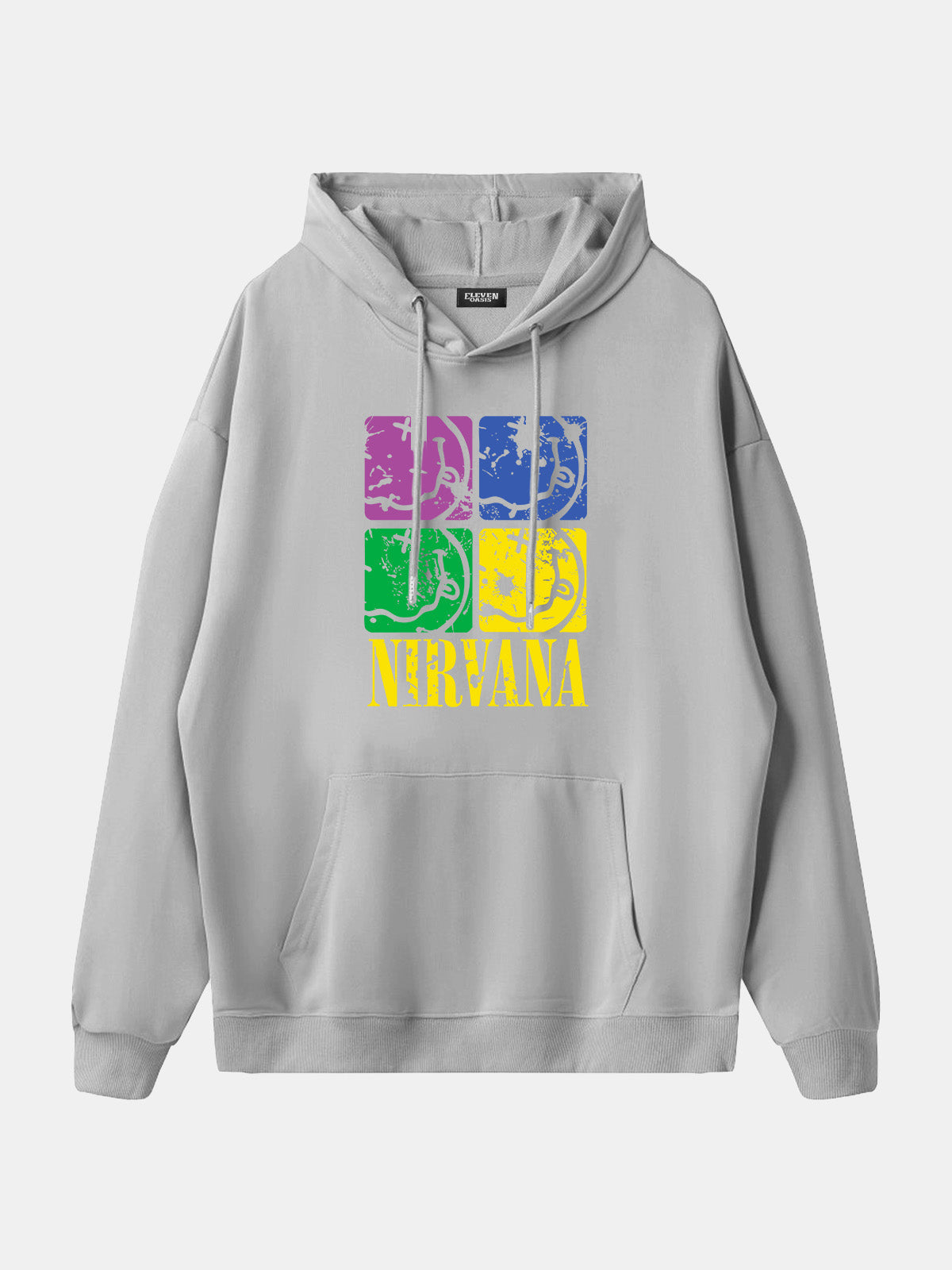 Nirvana Pop Art Smiley Logo Hoodie Eleven Oasis