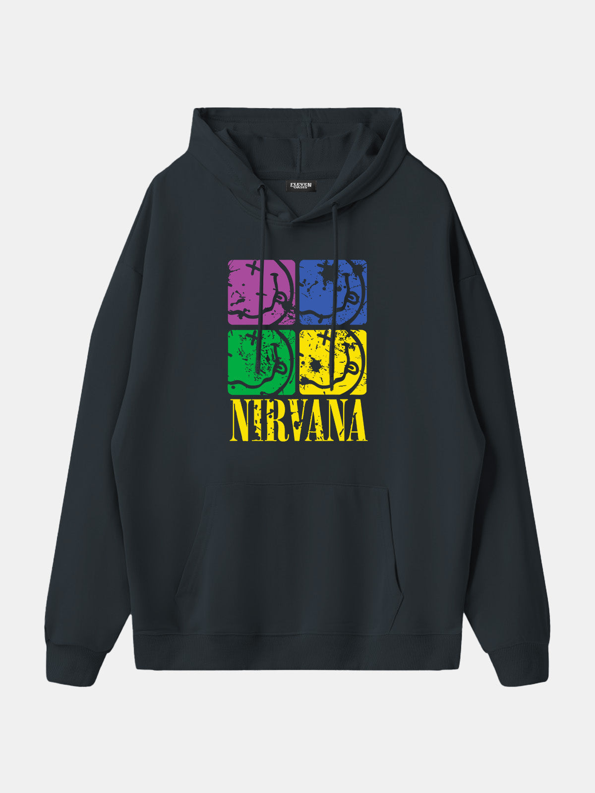Nirvana Pop Art Smiley Logo Hoodie Eleven Oasis