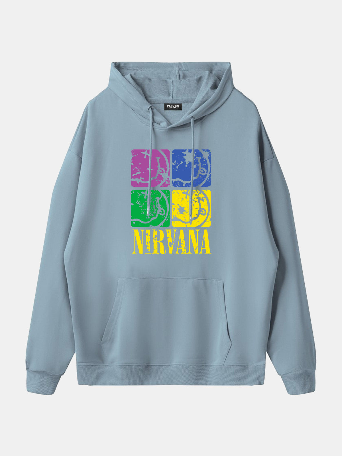 Nirvana Pop Art Smiley Logo Hoodie Eleven Oasis