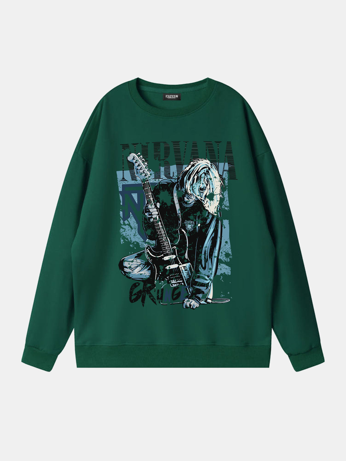 Nirvana Kurt Cobain Grunge Graphic Sweatshirt Eleven Oasis