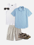 Men's Linen Blend Slim Fit Cargo Shorts Eleven Oasis