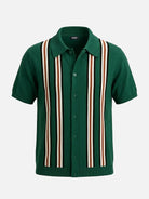 Men's Retro Multi-Stripe Short Sleeve Knit Shirt Eleven Oasis