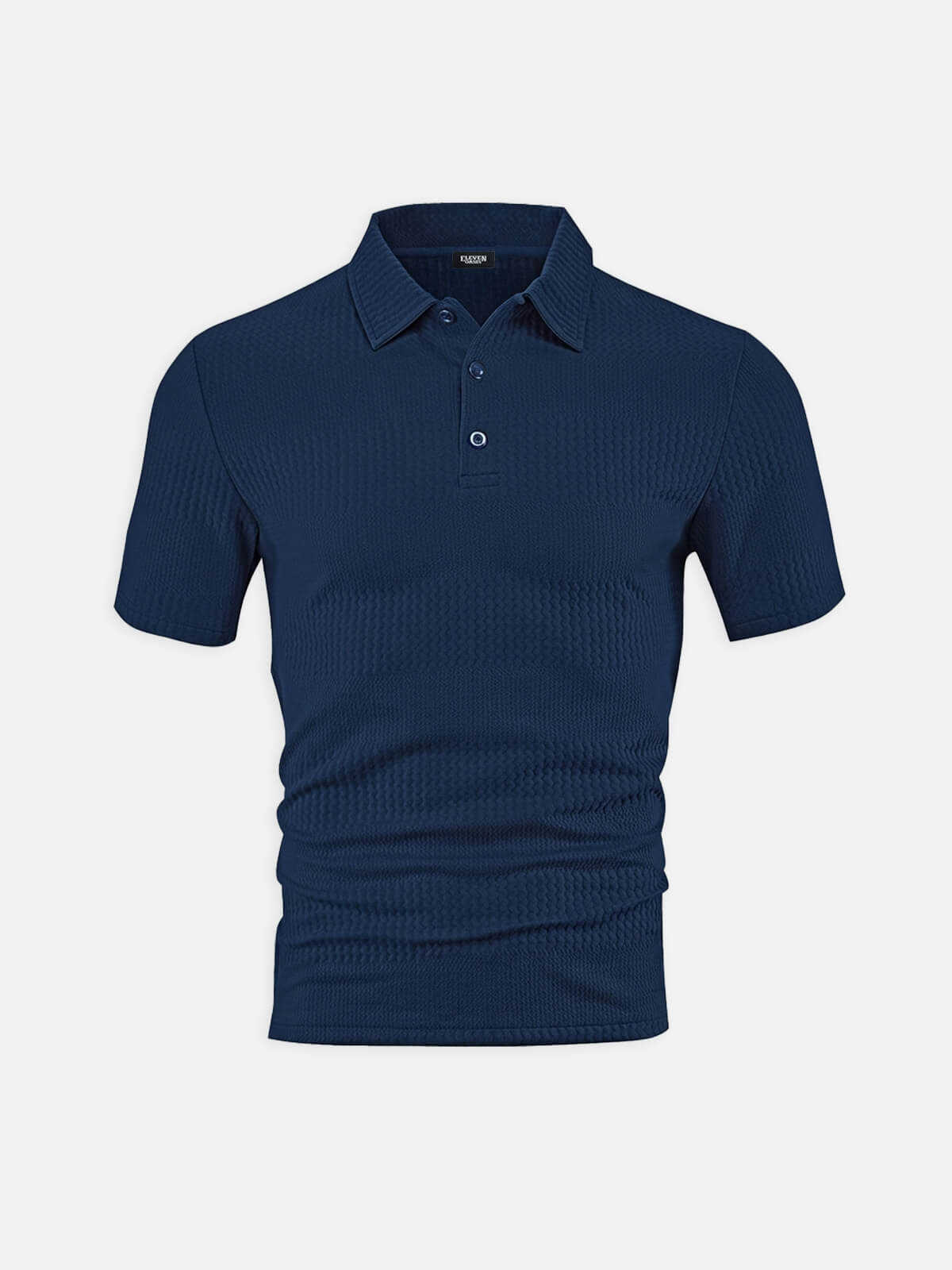 Men's Slim Fit Textured Polo Short Sleeve Shirt