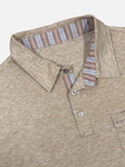 Men's Striped Trim Pocket Long Sleeve Polo Shirt Eleven Oasis