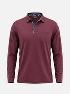 Men's Contrast Trim Pocket Long Sleeve Polo Shirt Eleven Oasis