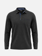 Men's Contrast Trim Pocket Long Sleeve Polo Shirt Eleven Oasis
