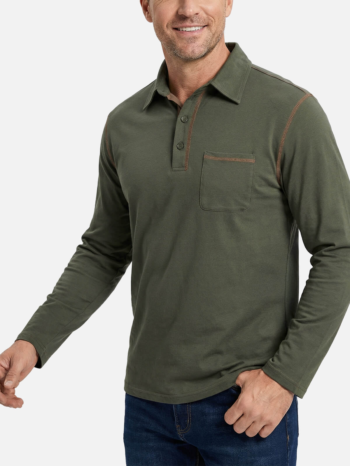 Men's Classic Long Sleeve Polo Shirt Eleven Oasis