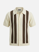 Men's Retro Multi-Stripe Short Sleeve Knit Shirt Eleven Oasis