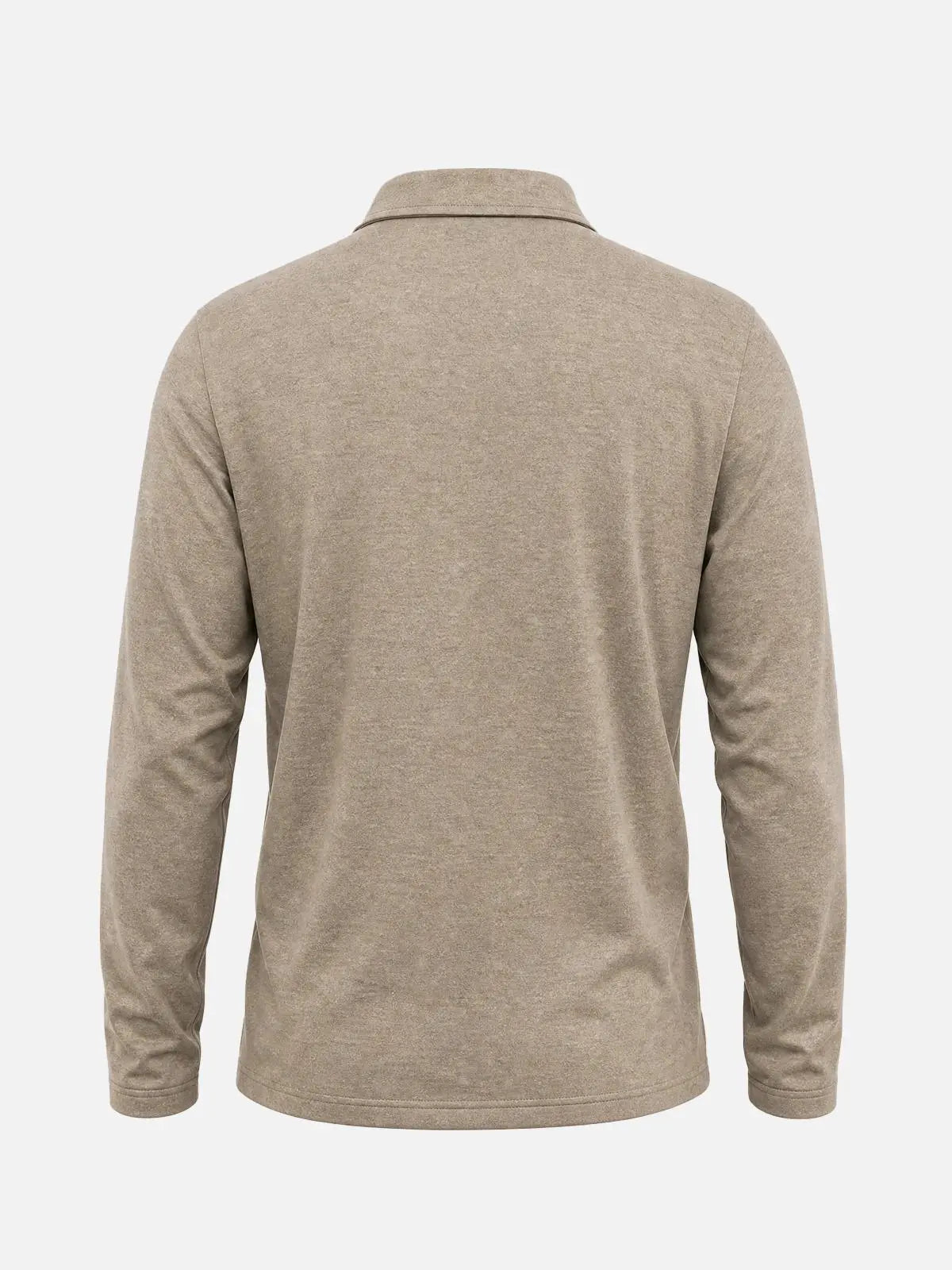Men's Striped Trim Pocket Long Sleeve Polo Shirt Eleven Oasis