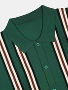 Men's Retro Multi-Stripe Short Sleeve Knit Shirt Eleven Oasis
