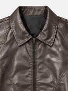 Men's Faux Leather Slim Fit Zip-Up Jacket Eleven Oasis