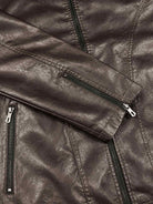 Men's Faux Leather Slim Fit Zip-Up Jacket Eleven Oasis