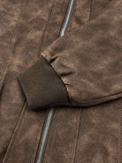 Men's Vintage Faux Suede Regular Fit Bomber Jacket Eleven Oasis
