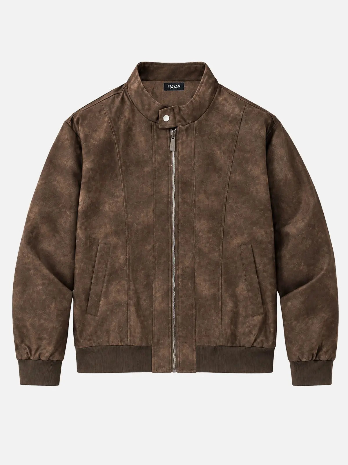 Men's Vintage Faux Suede Regular Fit Bomber Jacket Eleven Oasis