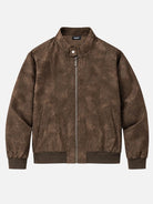 Men's Vintage Faux Suede Regular Fit Bomber Jacket Eleven Oasis