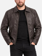 Men's Faux Leather Slim Fit Zip-Up Jacket Eleven Oasis