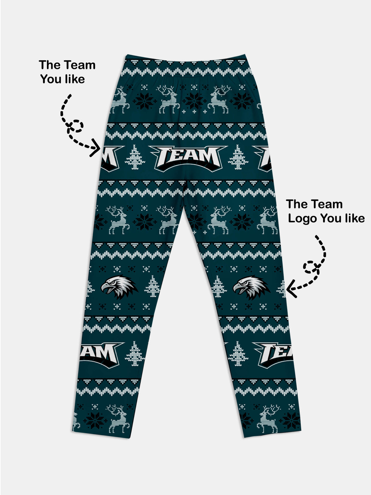 Custom American Football Team Pajama Set ¨C Midnight Green Eleven Oasis