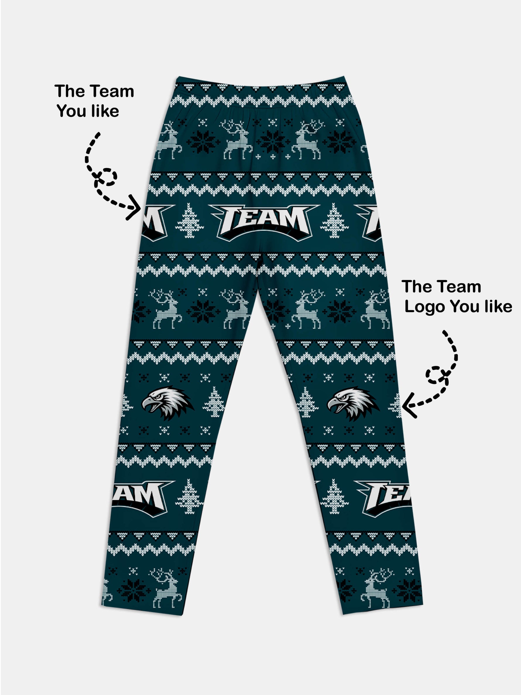 Custom American Football Team Pajama Set ¨C Midnight Green Eleven Oasis