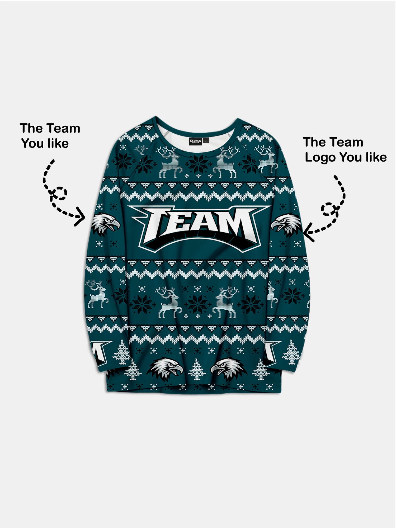 Custom American Football Team Pajama Set ¨C Midnight Green Eleven Oasis