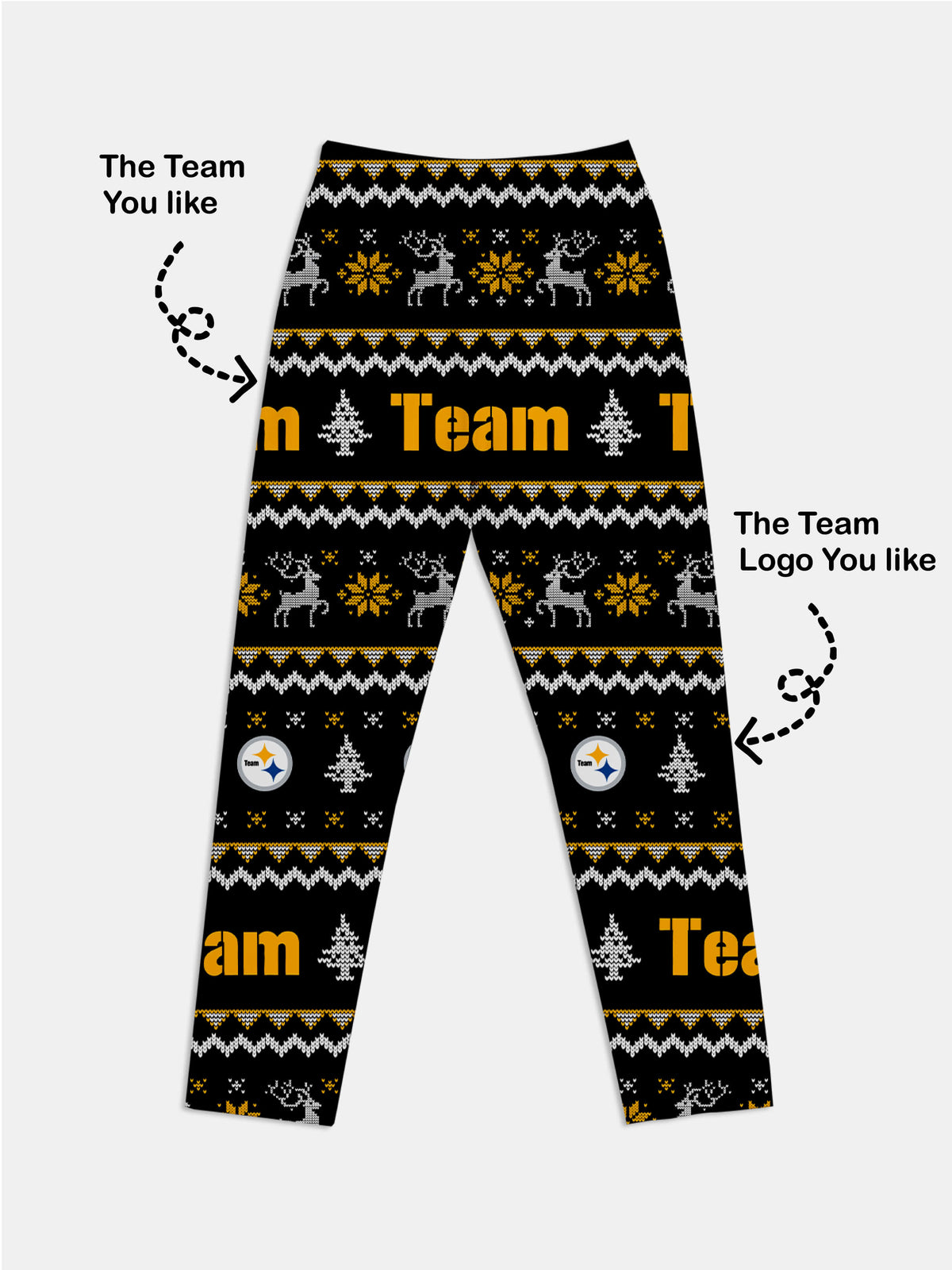 Custom American Football Team Pajama Set ¨C Black & Gold Eleven Oasis