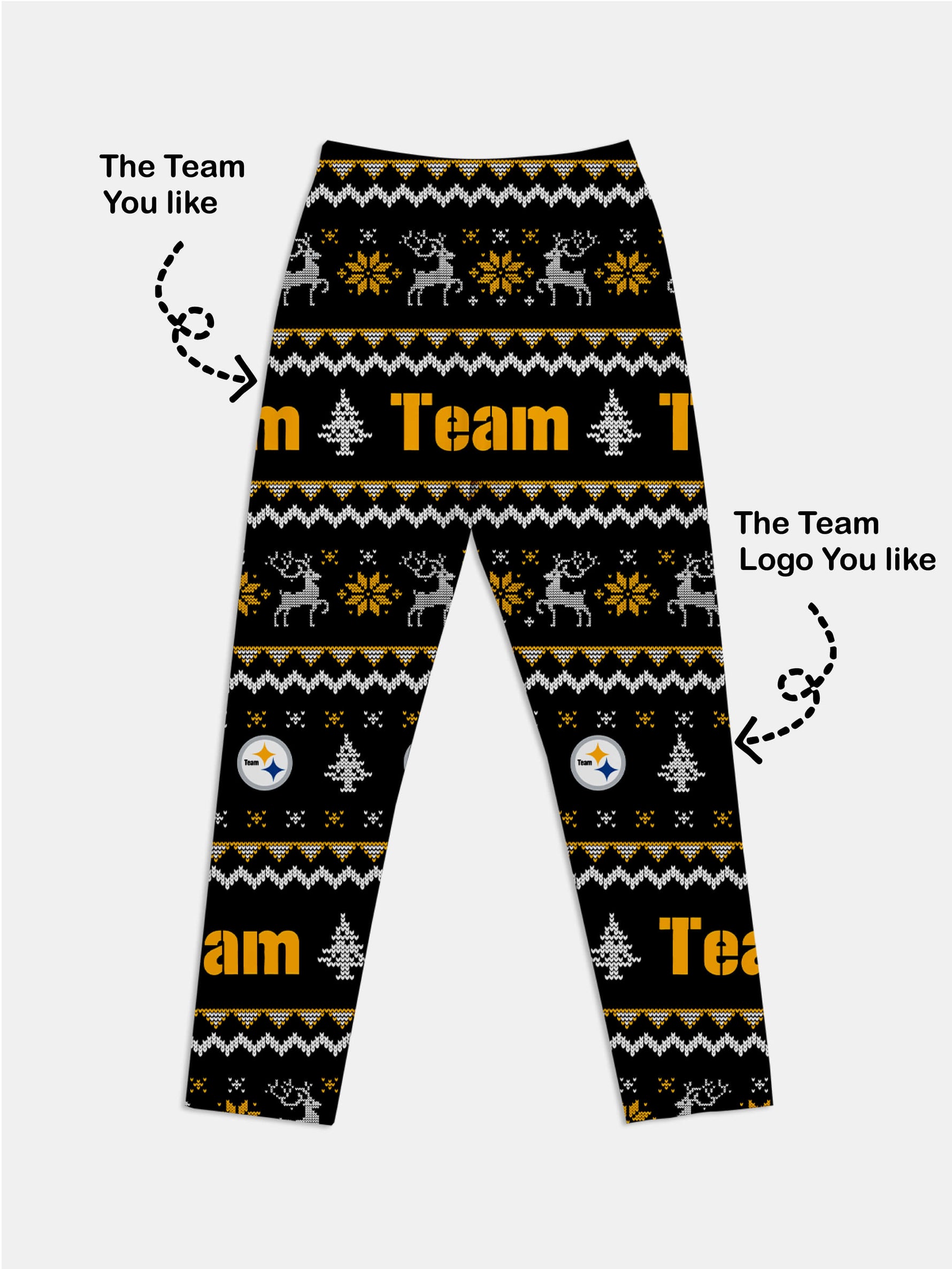 Custom American Football Team Pajama Set ¨C Black & Gold Eleven Oasis