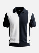Men's Retro Color Block Knit Short Sleeve Polo Shirt ElevenOasis
