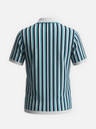 Men's Retro Stripe Knit Button Short Sleeve Shirt Eleven Oasis