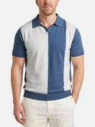 Men's Retro Color Block Knit Short Sleeve Polo Shirt ElevenOasis