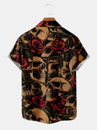 Men's Skulls and Roses Short Sleeve Shirt Eleven Oasis