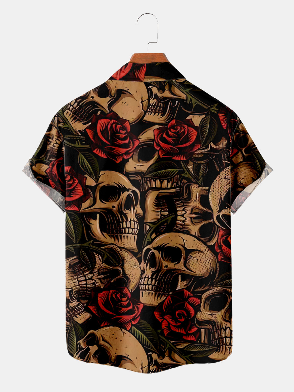 Men's Skulls and Roses Short Sleeve Shirt Eleven Oasis