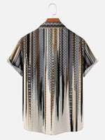 Men's Abstract Geometric Fade Short Sleeve Shirt ElevenOasis
