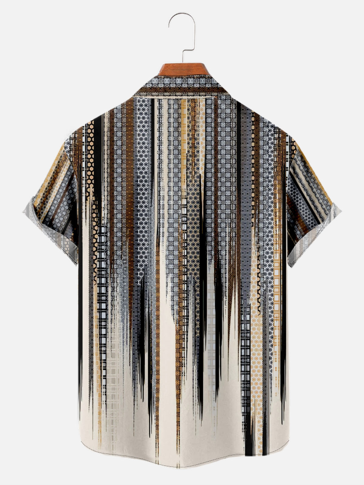 Men's Abstract Geometric Fade Short Sleeve Shirt ElevenOasis