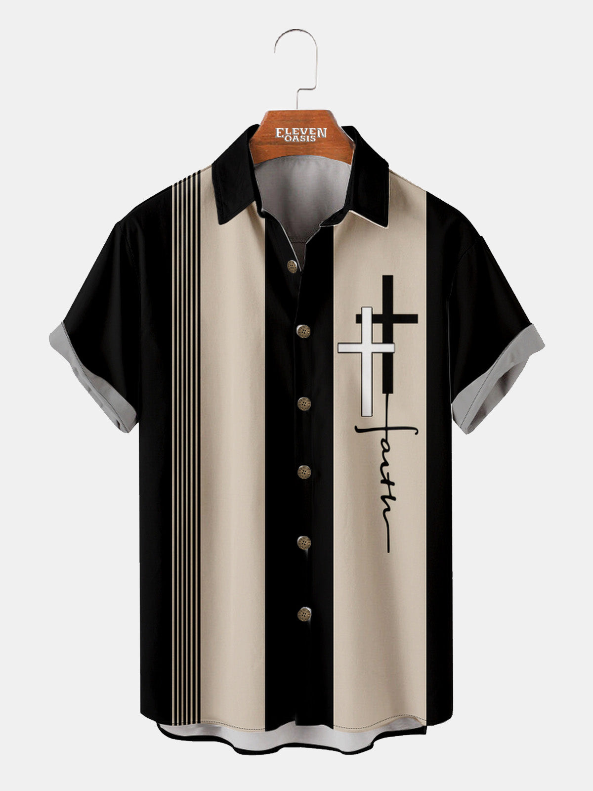 Men's Faith Cross Short Sleeve Shirt Eleven Oasis