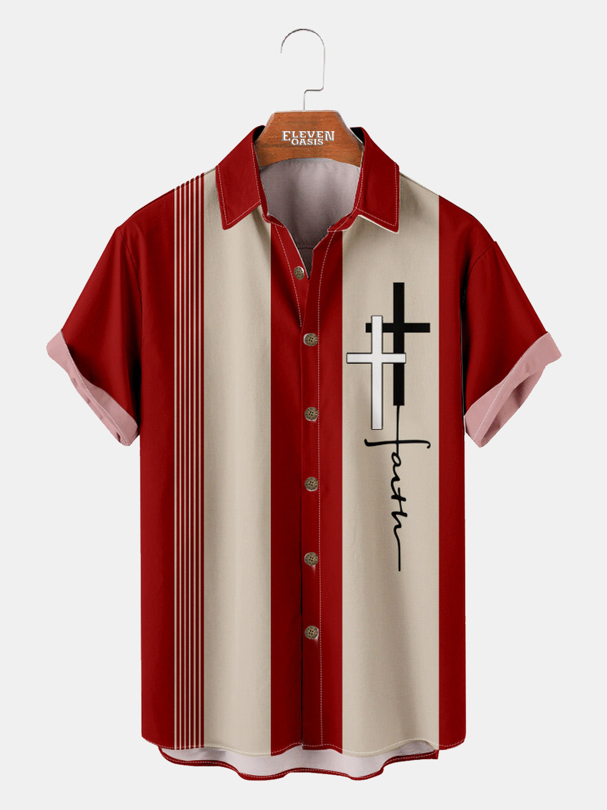Men's Faith Cross Short Sleeve Shirt Eleven Oasis