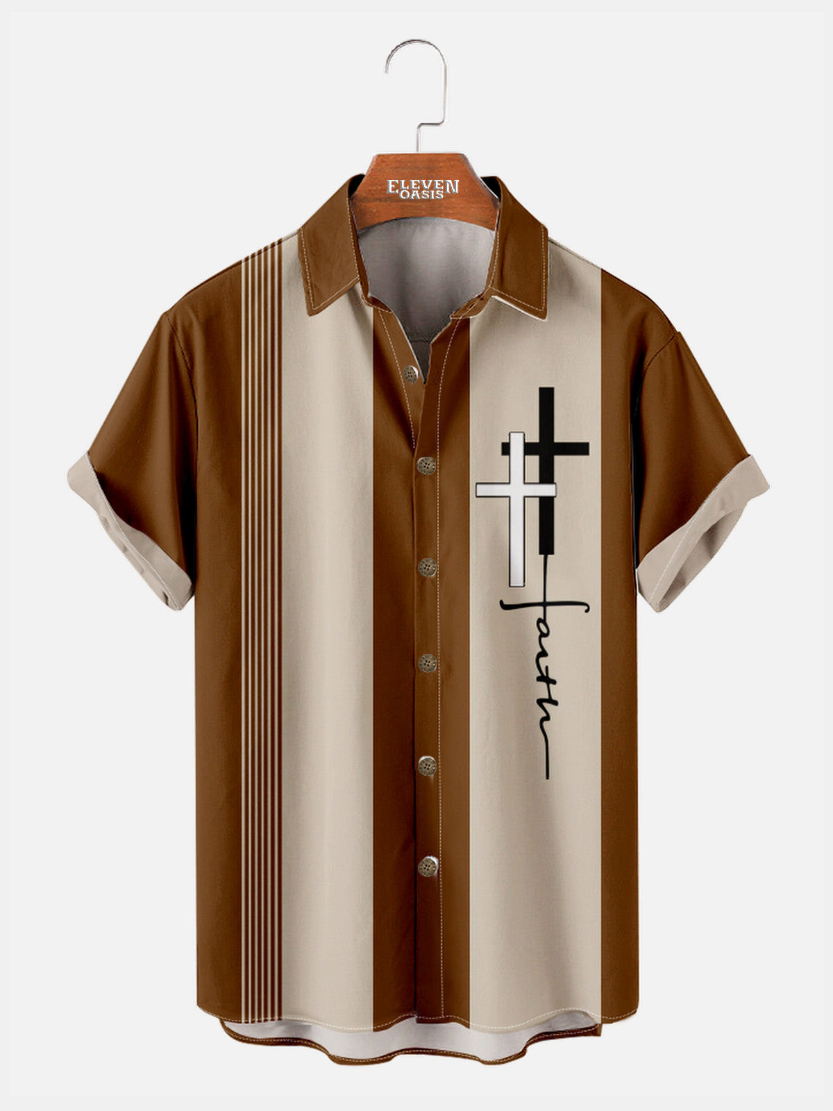 Men's Faith Cross Short Sleeve Shirt Eleven Oasis