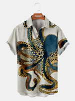 Men's Dotted Kraken Flow Short Sleeve Shirt Eleven Oasis